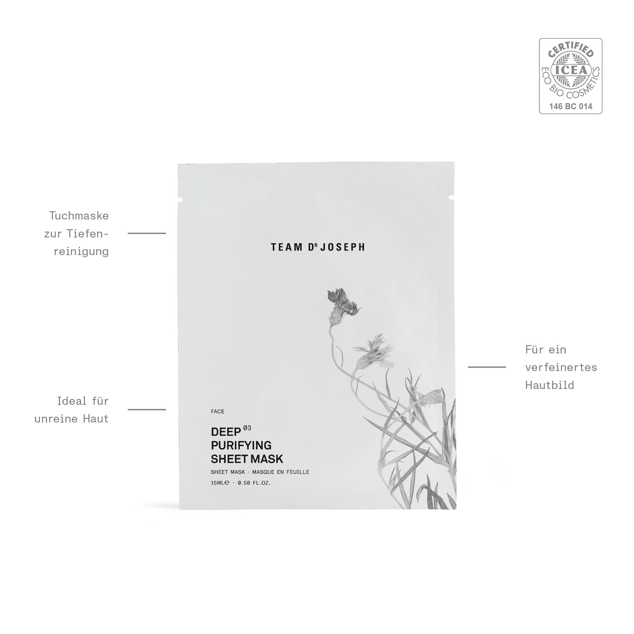 Deep Purifying Sheet Mask 15 ml Deep Purifying Sheet Mask von Team Dr Joseph, 15 ml