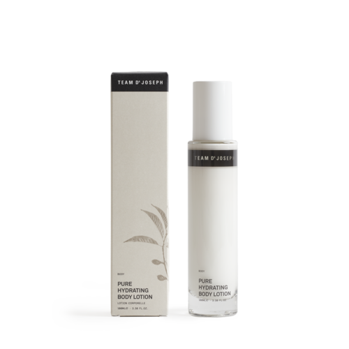 Team Dr Joseph Pure Hydrating Body Lotion - Flasche und Verpackung, 100 ml